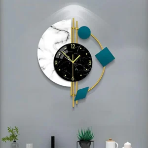 Creative Semicircle Marble Quartz Wall Clock Gift