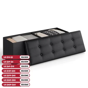 Folding Storage Ottoman Bench
