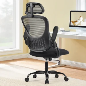 Ergonomic Office Desk Chair (Flip-up Arms Adjustable Headrests)