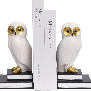 Owl Decorative Bookends with Anti-Slip Base