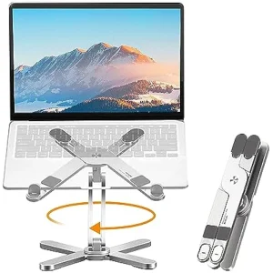 Laptop Stand with 360 Rotating Base and Riser